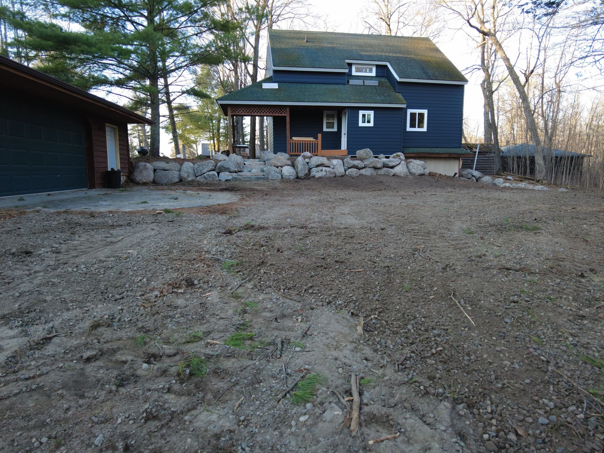 Gallery photos for Northern MN Cabin Gets New Stone Steps and Boulder Retaining Walls: Image #7