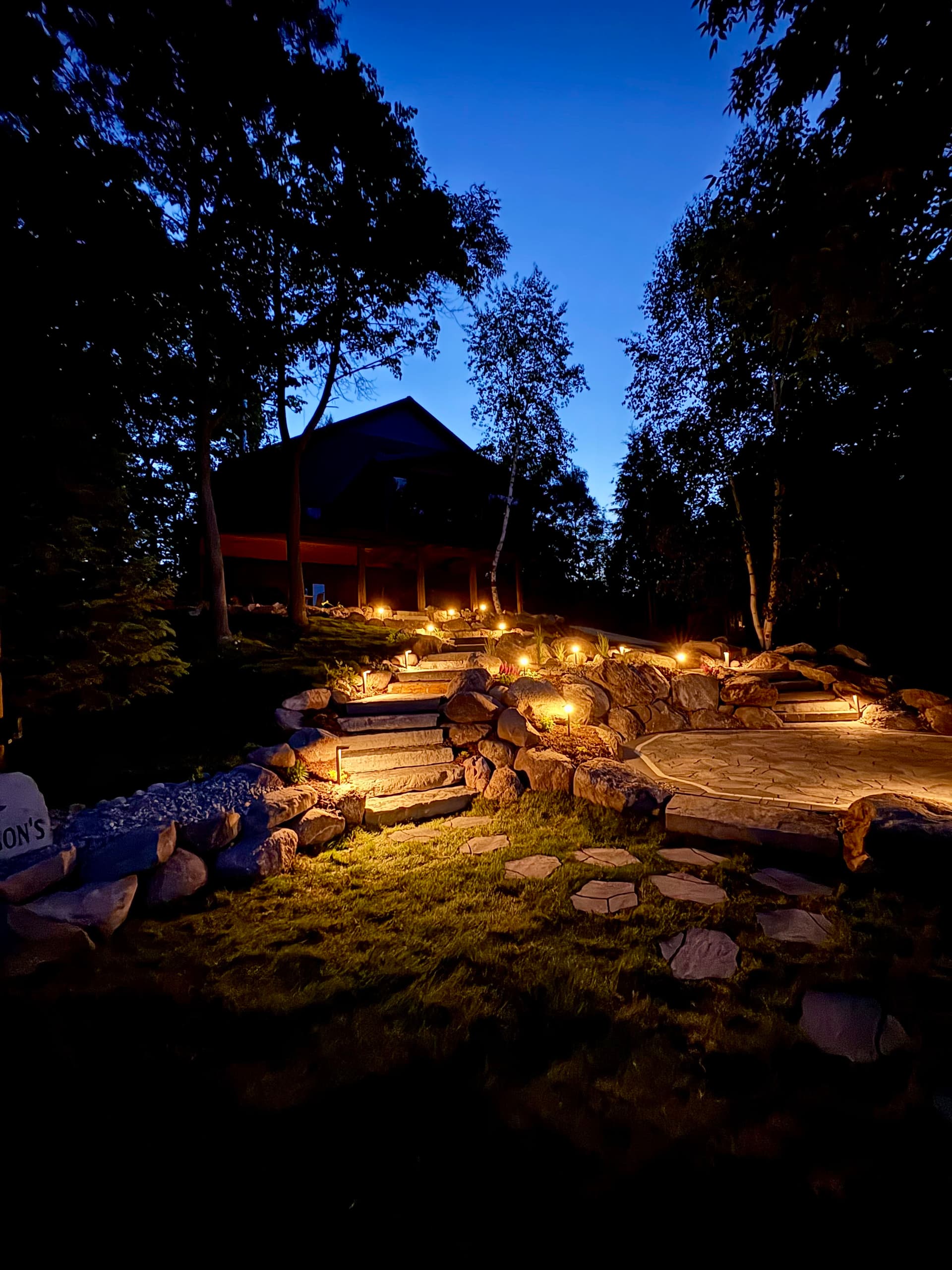 Gallery photos for Full Lakeside Landscape Build with Patios, Stone Steps and Lighting: Image #4