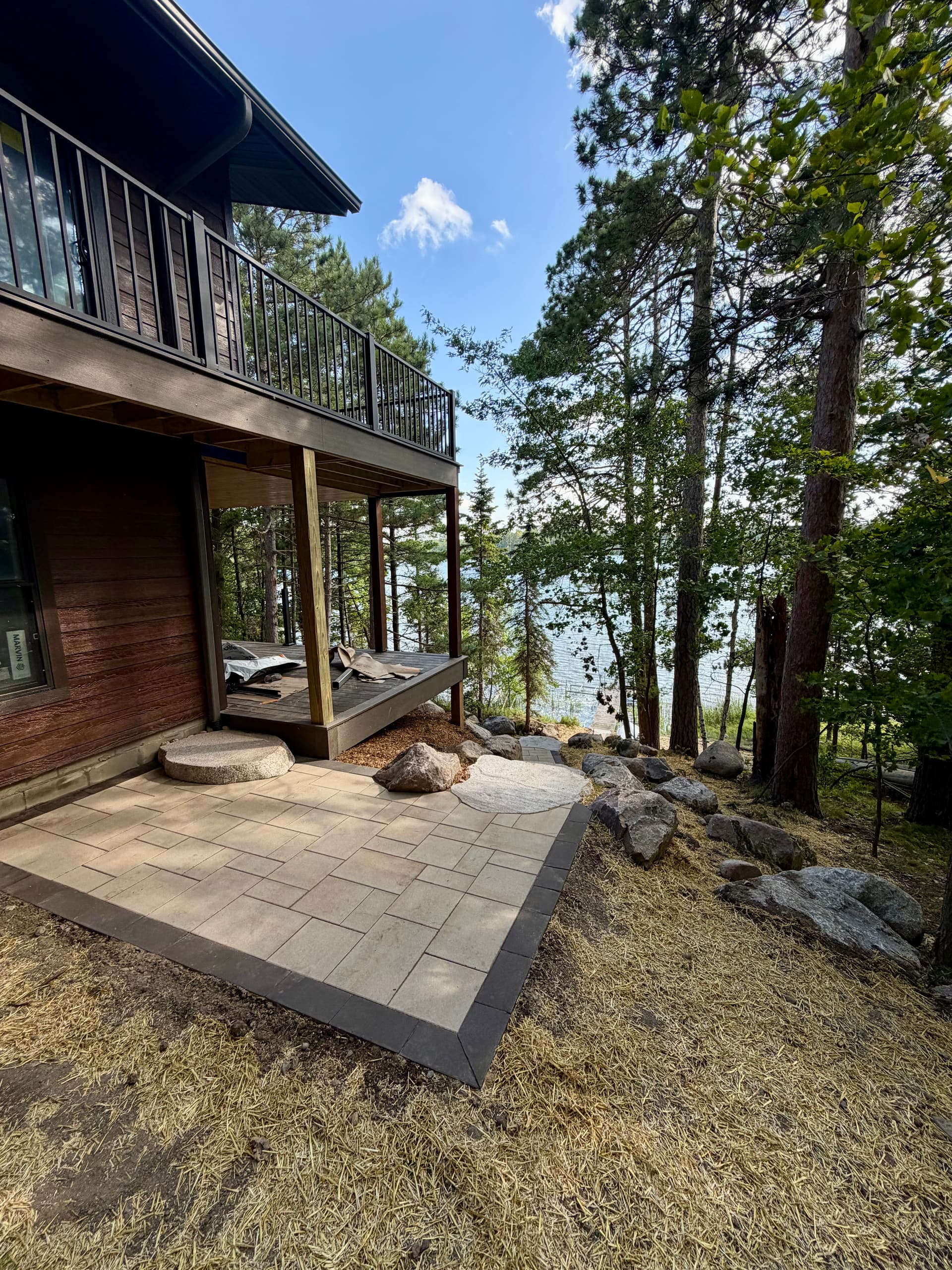 Gallery photos for Massive Boulder Retaining Walls and Stone Steps at a Lake Cabin: Image #2