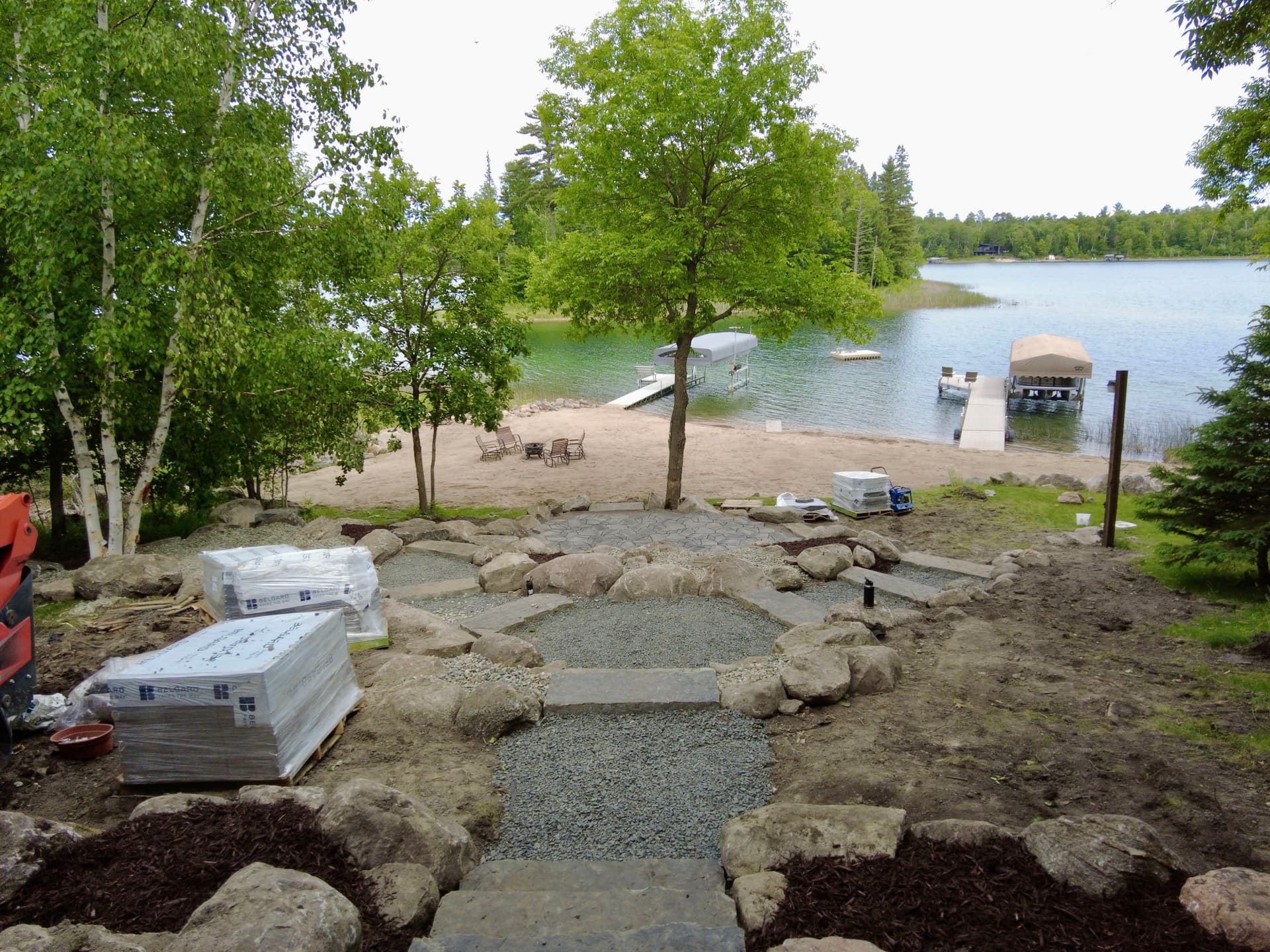 Northern Michigan Lakefront Hardscape and Landscape Build in Progress image