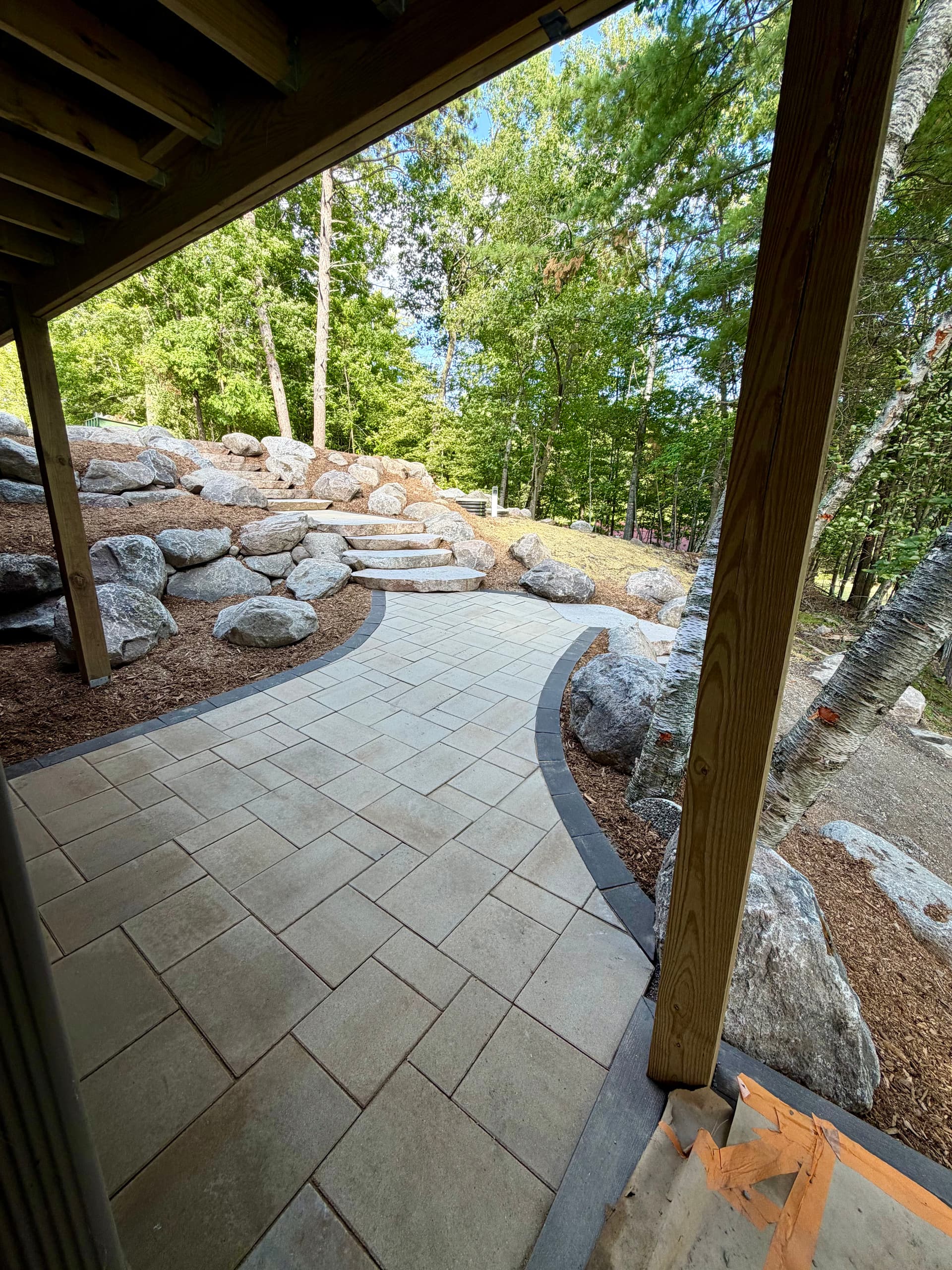 Gallery photos for Massive Boulder Retaining Walls and Stone Steps at a Lake Cabin: Image #5